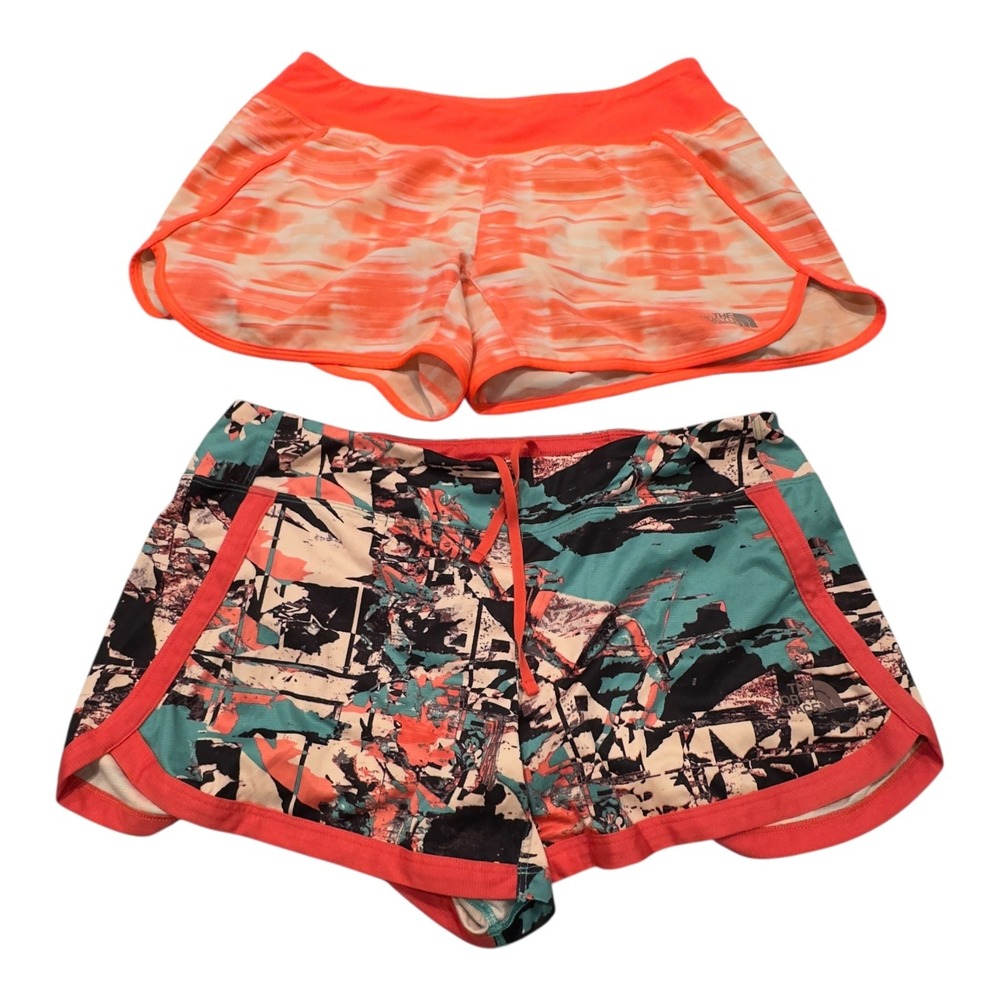 The North Face Womens Running Shorts Size‎ M Two Pair Teal Orange